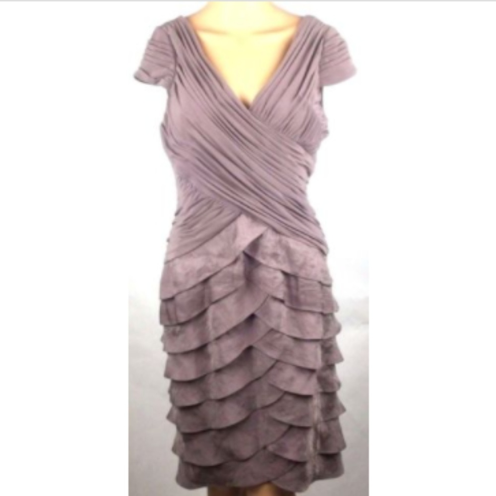 Cocktail Dress Cap Sleeve Shutter Pleat Ruching